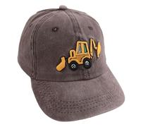 1 Piece Children's Baseball Cap, Digger Embroidered Peaked Cap, Adjustable Cap with Back Buckle, Wide Brim Sun Hat, Outdoor Sports Hat, Summer Sun Hat (Brown)