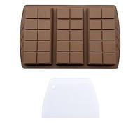 1 Piece Chocolate Mold, 1 Piece Plastic Scraper, Silicone Triple Mold, DIY Homemade Dessert Mold, Biscuit Candy Mold, Kitchen Baking Tool.