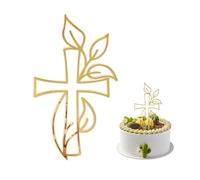 1 Piece Christening Cake Insert, Cake Insert, Personalized Dessert Decoration, Party Decoration Supplies, Suitable for Communion Baptism, Birthday Party (Gold)