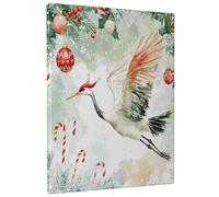 1 Piece Christmas Cranes Bird Canvas Prints Wall Art 12 * 16, Xmas Watercolor Snow Vertical Wall Art for Living Room Bedroom, Small Large Winter Decor Poster Women Men