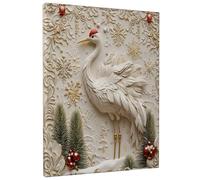 1 Piece Christmas Cranes Bird Canvas Prints Wall Art 16 * 20, Novelty Luxury Xmas Vertical Wall Art for Living Room Bedroom, Small Large Winter Decor Poster Women Men