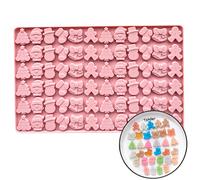 1 Piece Christmas Silicone Mold, Gingerbread Man, Christmas Tree, Santa Claus, Christmas Stocking, Snowman and Bell Shape, Mini Silicone Mold Mold for Candy Cookies Jelly Pet Treats Baking