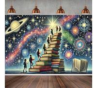 1 piece climbing books towards dreams photography background with campus theme suitable for returning to school