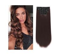 1 Piece Clip in Hair Extensions 4Pcs/Set 24" Long Straight Thick Hair Piece Synthetic Hair Clip In Hair Extensions for Women 180g Full Head Synthetic Hair Extensions with 11 Clips Soft Hairpieces for