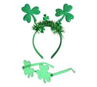1 Piece Clover Headband And 1 Piece Clover Glasses, Role-Playing Props, Party Costume Accessories, Creative Accessories.