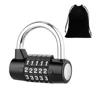 1 Piece Combination Padlock and 1 Piece Storage Bag, Alloy Combination Lock, Suitcase Lock, Locker Padlock, Reusable Padlock, Perfect for Gym, Cabinet (Black)