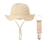 1 Piece Cotton Baby Hat And 1 Piece Hat Clip, Cute Simple Sun Hat, Soft Fisherman Hat, Baby Dressing Supplies.
