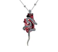 1 Piece Couple Neckchain Gothic Snake Heart Charm Necklace Matching Adjustable Chain Gothic Jewelry For Him/Her Unisex Dark Jewelry