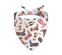 1 Piece Cowgirl Boots Themed Triangle Dog Bandana Horse Lovers Gift Western Lovers Merchandise (Cowgirl Boots D UK)