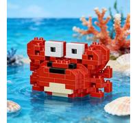 1 Piece Crab Hand-Assembled Figurine, Cute Marine Animal Desk Decor, Ocean Theme Collectible Statue for Home Office Shelf