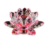 1 Piece Crystal Lotus Flower, Multicolored Glass Decoration for Home and Meditation Room, Red