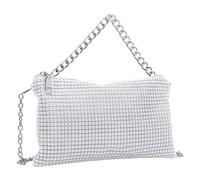 1 Piece Crystal Silver Evening Clutch Bag, Women's Silver Handbag, Women's Silver Wallet, Handheld Bag, Rhinestone Wallet with Detachable Chain, Suitable for Parties, Weddings and Other Occasions