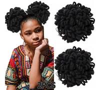 1 Piece Curly Ponytail Drawstring Bun Petal Bun Braided Ponytail Braided Clip On Braided Ponytail Wig For Black Women Lace Front Real Hair Wigs for Women (Black, One Size)