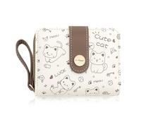 1 Piece Cute Kitten Wallet, Short Wallet, Girls Wallet, Pu Leather Wallet, Fun Design Wallet