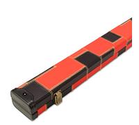 1 Piece Deluxe Patch Design Snooker & Pool Hard Cue Case (Black and Red)