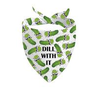 1 Piece Dill With It Triangle Dog Bandana Pickle Gift Pickle Lover Gift Pickle Theme Gift (Dill With It D UK)