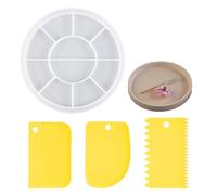 1 Piece Disc Mold and 3 Pieces Scraper, Creative DIY Accessories, Silicone Mold, DIY Handicraft Accessories