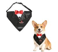 1 Piece Dog Bow Tie Rhinestone Hot Stamping Dog Bandana For Medium To Large Dogs Pet Bow Tie For Wedding And Celebration Photo Shoots, Black And Red