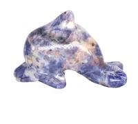 1 Piece Dolphin Natural Stones Crystals Rose Quartz Carved Animal Figurine Stone Crafts Collection Home Decor,Blue Sodalite