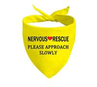 1 Piece Dot Not Approach/Please Approach Slowly Nervous Dog Bandana Shy Rescue Nervous Shy Dog Gift (Approach Slowly D)