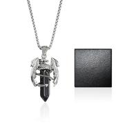 1 Piece Dragon Necklace, Crystal Necklace, Obsidian Pendant, Healing Necklace, Men's Jewelry, Men's Necklace, Perfect Dragon Shaped Gift for Men