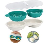1-Piece Efficient Microwave Egg Cooker - Quick-Steaming Poacher with Non-Stick Coating, BPA-Free PP Construction & Secure Lid - Ideal for Fast, Healthy Breakfasts (Large Capacity, Dishwasher Safe)