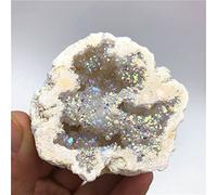 1 Piece Electroplated White Titanium Halo Agate Quartz Cluster Point Geode Beautiful Crystal