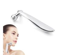 1 Piece Facial Massager, Wrinkle Massager, Massage Roller, 3D Facial Ball Massager, Manual Face Shaper, 360° Rotating Roller Massager (Silver)
