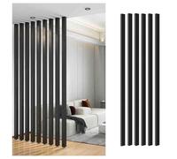 1 piece Floor-standing Wooden Partition Columns, Independent Rods, DIY Wall Panels With Adjustable Feet, Easy To Install And Remove(Black,280cm/110.23in/9.18ft)