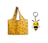 1 Piece Foldable Bee Print Tote - Women's Reusable Shopping Bag for Clothing Storage