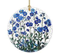 1 Piece Forget Me Not Gifts, Sun Catchers for Windows with Delicate Floral Design, Memorial Decor for Home and Garden Use, Acrylic Hanging Ornament Measuring 20 cm x 20 cm