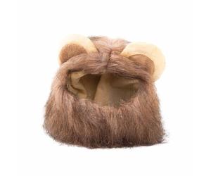 1-Piece Funny Lion Mane Costume for Pets - Adjustable Furry Wig Hat with Elastic Strap for Cats & Small to Medium Dogs - Perfect for Dress-Up, Parties & Photo Shoots (Soft & Comfortable Design)
