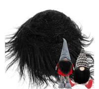 1 Piece Furry Faux Plush Fabric, Faux Fur for Crafts, Furry Faux Fur Band, for Gnome Beard, Santa Hair, Dwarf DIY Decoration, Christmas, Halloween Cosplay (2 x 60 Inches, Black)