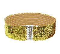 1 Piece Gold Sequin Belt, Stylish Personality Belt, Stretch Elastic Belt, Dress Belt, Women'S Clothing Accessories.