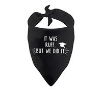 1 Piece Graduation Dog Bandana It Was Ruff But We Did It Dog Bandana Graduation Announcement Gift (IT WAS RUFF, BUT WE DID IT)