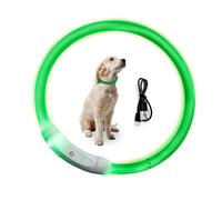 1 Piece Green Light-Up Dog Collar, Dog Light-Up Collar, Dog Light Collar, Pet Safety Collar Suitable for Walking Dogs at Night, Suitable for Small and Medium-Sized Dogs (USB Rechargeable)