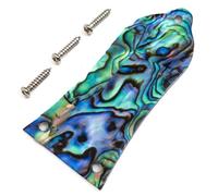 1 Piece Guitar Truss Rod Cover - Bell-Shaped 2 Hole / 3 Hole Headstock Plate for Electric Guitars, Ebony Rosewood Mahogany Paua Shell, Fits Gibson, LP, SG, Epiphone (#5-Paua Shell-3 Hole)