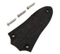 1 Piece Guitar Truss Rod Cover - Bell-Shaped 2 Hole / 3 Hole Headstock Plate for Electric Guitars, Ebony Rosewood Mahogany Paua Shell, Fits Gibson, LP, SG, Epiphone (#1-Ebony wood-3 Hole)
