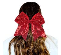 1 Piece Hair Bobbles Gradient Sequins Bowknot Headdress Ropes Decorations Headdress Decoration Hair Bobbles for Girls (Red, One Size)
