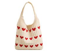 1 Piece Heart-Shaped Pattern Knitted Ladies Shoulder Bag