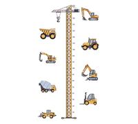 1 Piece Height Measuring Ruler Sticker, Creative Measuring Ruler, Cartoon Engineering Car Theme Measuring Ruler, Children's Room Decoration.
