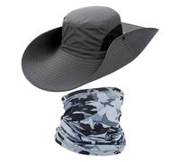 1 Piece Hiking Hat, 1 Piece Sun Protection Scarf, Summer Outdoor Sun Protection Suit, Sun Protection Fisherman Hat, Fishing Hat, Large Brim Sun Hat, Suitable for Hiking and Mountain Climbing