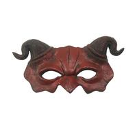 1 Piece Horns Devil Half Face PU Mask Halloween Demon Mask Party Cosplay Horror Monster Masquerade Scary Haunted House Props