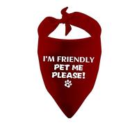 1 Piece I'm Friendly Pet Me Please Dog Bandana Friendly Dog Bandana Please Pet Me Scarf (I'M FRIENDLY Pet Me Please)