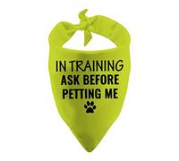 1 Piece In Training Ask Before Petting Dog Bandana Give Me Space Dog Bandana Rescue Gift (IN TRAINING ASK BEFORE PETTING)
