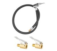 1 piece inflation hose, 2 pieces air pump adapter, air pump adapter, car valve adapter, quick connector fine thread, lever joint hose, essential for inflating car tires