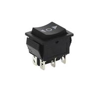 1 piece KCD4 black rocker switch power switch ON-OFF-ON 3 position 6 pin arrow reset 16A 250VAC/ 20A 125VAC(Black)
