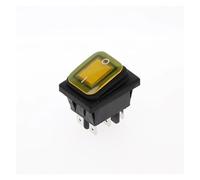 1 piece KCD4 switch 20A/250V 6-pin DPST IP67 sealed waterproof T85 car marine toggle rocker switch with LED 220V 30x22(Yellow)