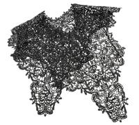 1 Piece Lace Collar (Front + Back) Removable Insert Collar Embroidered Lace Neck Collar Patch Lace Trim Lace Applique for Dress DIY Handmade Clothing Accessories, Black