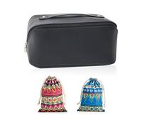 1 Piece Large Capacity Cosmetic Bag with 2 Pieces Patterned Cloth Bags, Compartment Storage Cosmetic Bag, Lay Flat Cosmetic Bag, Travel Cosmetic Bag, Portable Cosmetic Bag